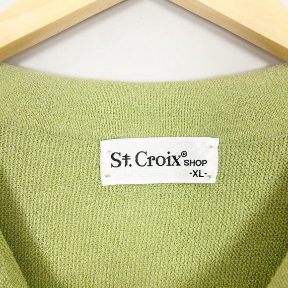 Vintage St. Croix Polo Sweater Size XL Lime Green Retro Preppy Men's - Picture 4 of 4